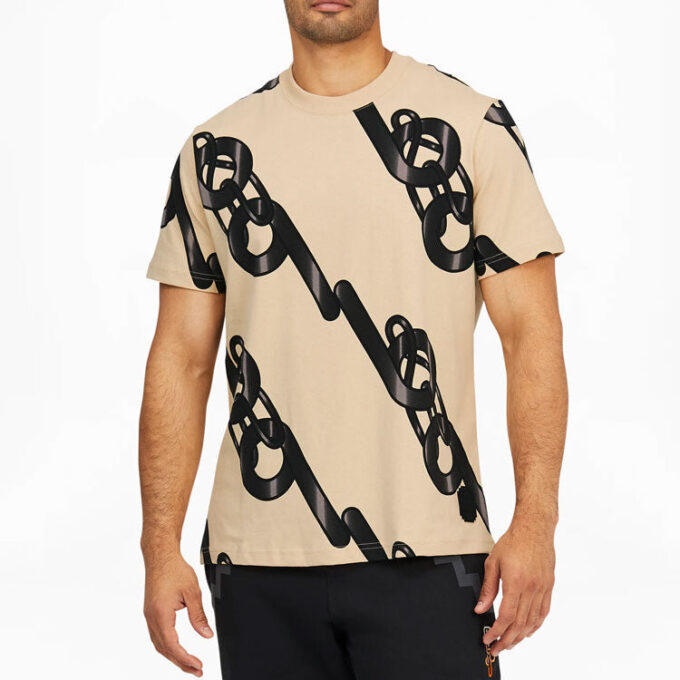 Men”s PUMA x PRONOUNCE Unisex Graphic Tee Crossover Chain Printing Athleisure Casual Sports Short Sleeve Khaki