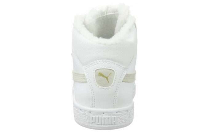 Mid Leather Fur Lined Cozy Stay Warm Mid-Top Casual Skate Shoes Unisex White Fleece Lined
