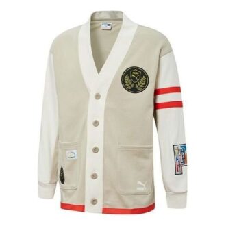 Mix Badge Long Cardigan “Beige”