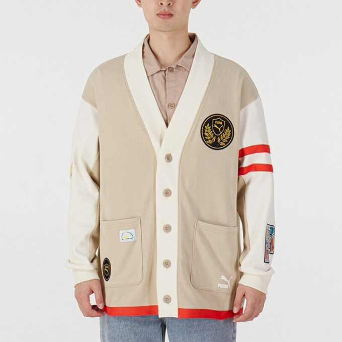 Mix Badge Long Cardigan “Beige”