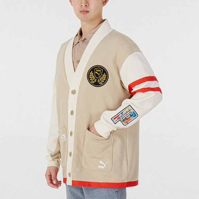 Mix Badge Long Cardigan “Beige”