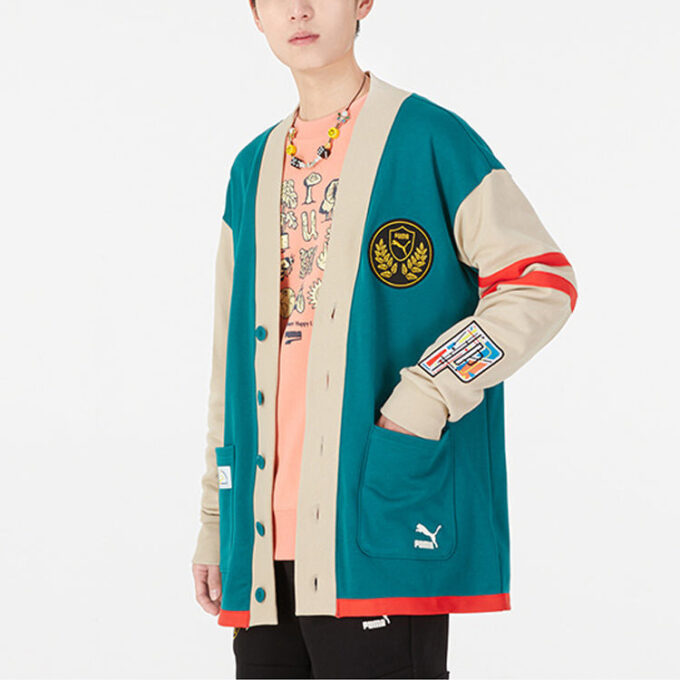 Mix Badge Long Cardigan “Green”