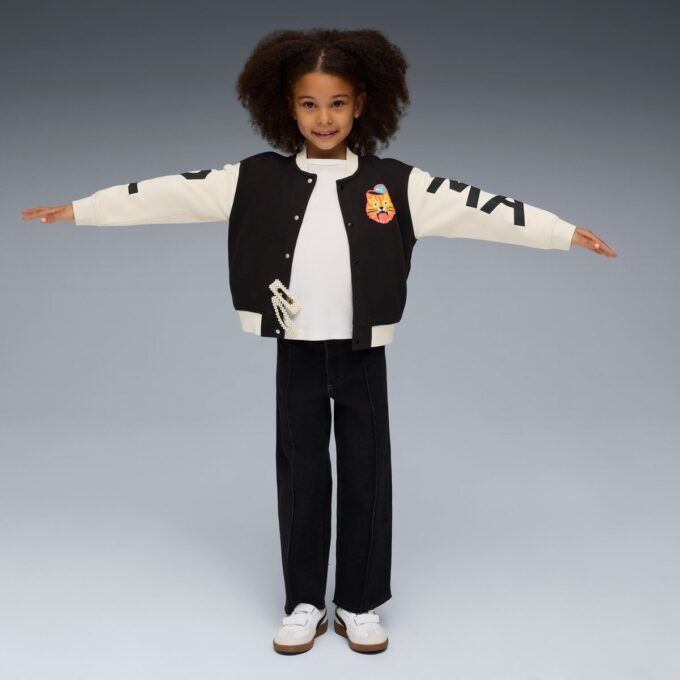 Moody Cat Little Kids’ Bomber Jacket Moody Cat Little Kids’ Bomber Jacket