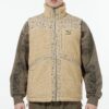 Paisley Woven Sherpa Vest “Tan”