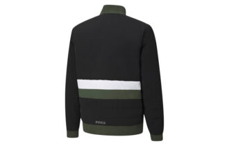 Parquet Quilted Puffer Basketball Winter Jacket “Black Green”