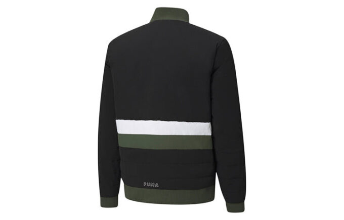 Parquet Quilted Puffer Basketball Winter Jacket “Black Green”