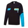 Patched Crew Neck Sweater “Black Blue”