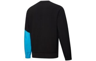 Patched Crew Neck Sweater “Black Blue”