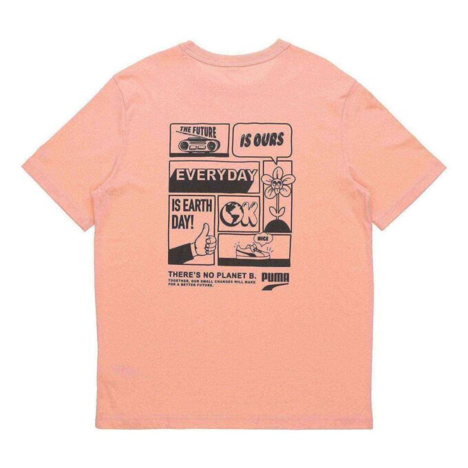 Peach Downtown Graphic T-Shirt “Pink Black”