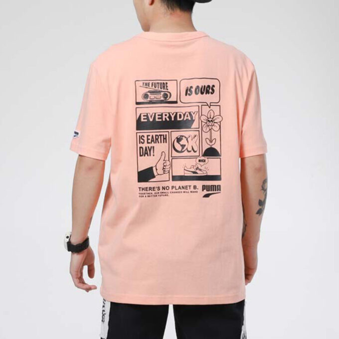 Peach Downtown Graphic T-Shirt “Pink Black”