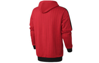 Pinstripe Aop Pullover Hoodie “Red”