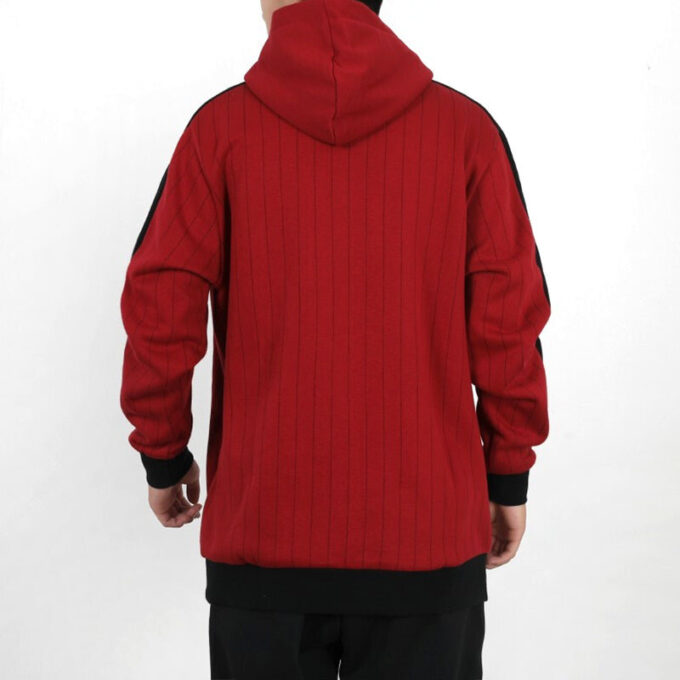 Pinstripe Aop Pullover Hoodie “Red”