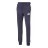 Pinstripe Casual Fleece Lined Long Pants Blue