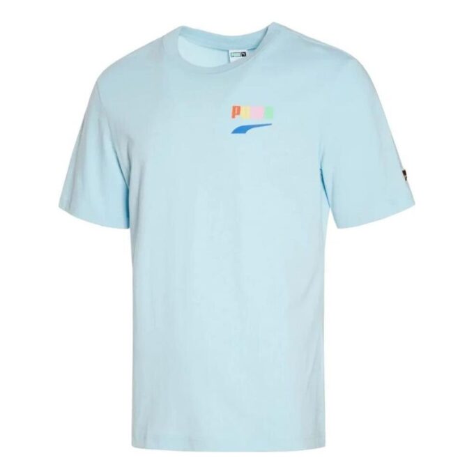 Printed Casual T-Shirt “Blue Yellow Pink”