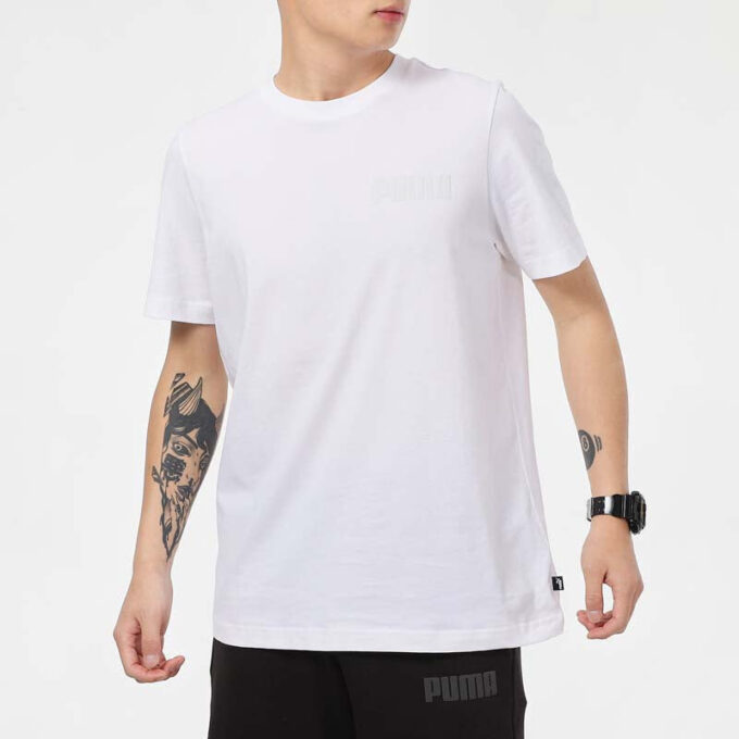 Printed Round Neck T-Shirt “White”