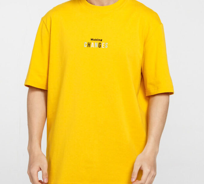 Printed Short Sleeve TEE Men Gold