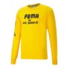 Printing Round Neck Sports Knit Pullover Yellow