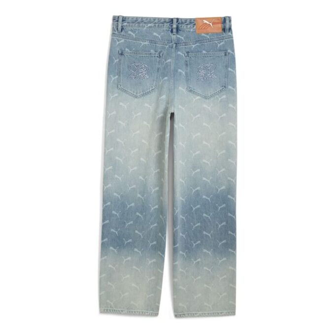 PUMA x A$AP ROCKY Laser Monogram Denim Jeans “Faded Denim AOP”