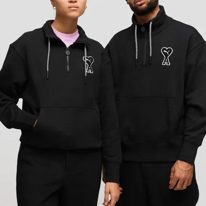 PUMA x Ami Half Zip Sweatshirt “Black”