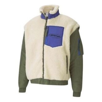PUMA x Attempt Sherpa Fleece Jacket “Beige Green Blue”