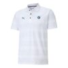 PUMA x BMW Motorsport Striped Short Sleeve Polo Shirt “White Black”