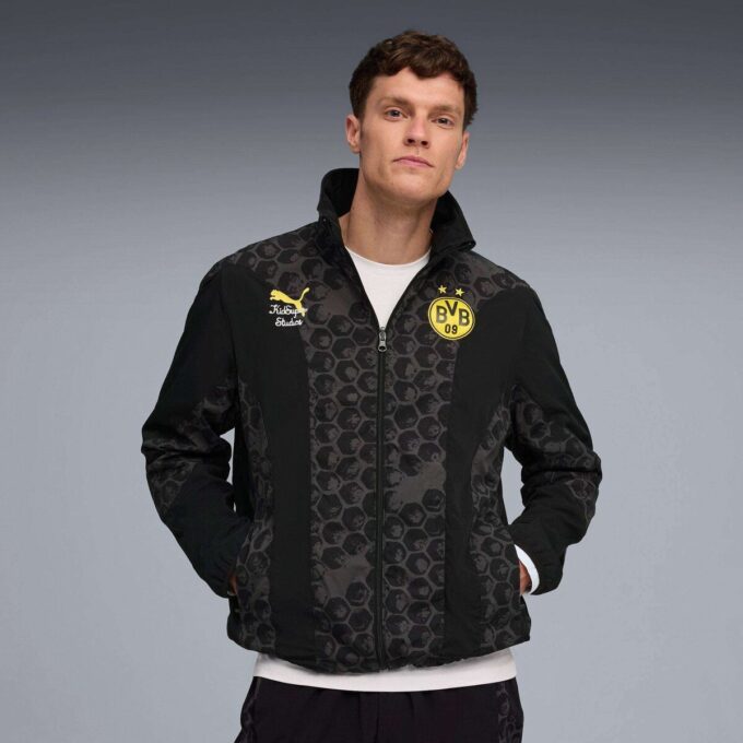 PUMA x KIDSUPER Borussia Dortmund Men Reversible Soccer Windbreaker PUMA x KIDSUPER Borussia Dortmund Men Reversible Soccer Windbreaker