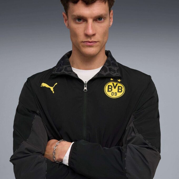 PUMA x KIDSUPER Borussia Dortmund Men Reversible Soccer Windbreaker PUMA x KIDSUPER Borussia Dortmund Men Reversible Soccer Windbreaker