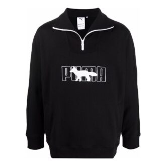 PUMA x Maison Kitsun Half Zip Sweater “Black White”