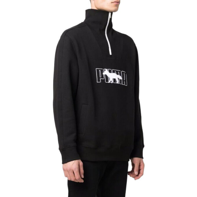 PUMA x Maison Kitsun Half Zip Sweater “Black White”