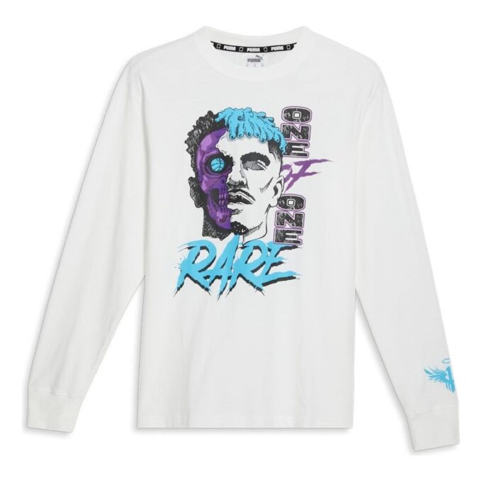 PUMA x MELO Blue Hive Long Sleeve Basketball T-shirt “White”