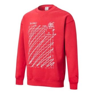 PUMA x Michael Lau Graphic Long Sleeve Crew Neck Sweaters “Red”