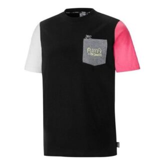 PUMA x Mr Doodle Crossover Casual Sports Round Neck Short Sleeve Black