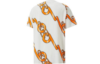 PUMA x PRONOUNCE Unisex Graphic Tee Crossover Chain Printing Athleisure Casual Sports Short Sleeve Creamy White