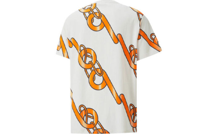 PUMA x PRONOUNCE Unisex Graphic Tee Crossover Chain Printing Athleisure Casual Sports Short Sleeve Creamy White
