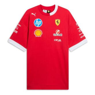 PUMA x Scuderia Ferrari 2025 Replica Oversized-Fit Drivers T-Shirt “Dark Cherry”