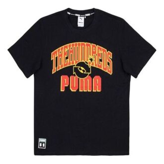PUMA x The Hundreds Crossover Alphabet Printing Round Neck Pullover Short Sleeve Black