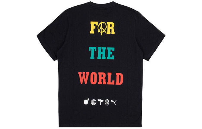 PUMA x The Hundreds Crossover Alphabet Printing Round Neck Pullover Short Sleeve Black