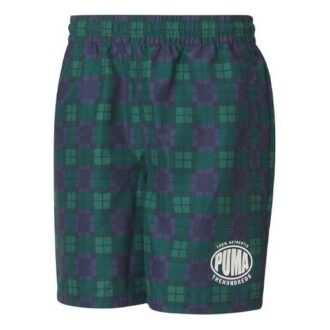 PUMA x The Hundreds Crossover Printing Athleisure Casual Sports Shorts Green