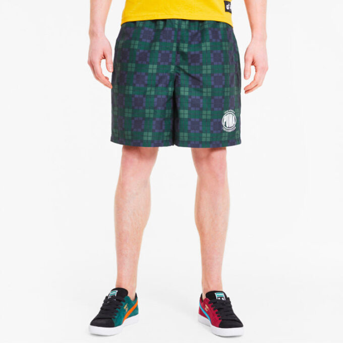 PUMA x The Hundreds Crossover Printing Athleisure Casual Sports Shorts Green