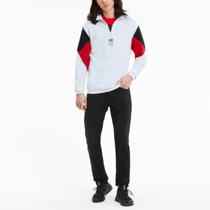Rebel Half-Zip TR “White Black Red”