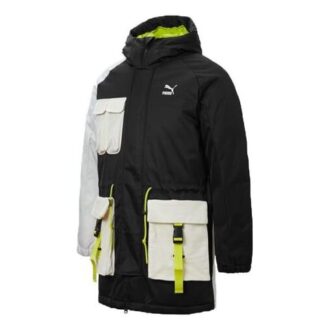 Retro Block Down Jacket “Black White”