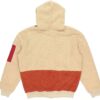 Retro Block Sherpa Full-Zip Hoodie “Beige Red Green”