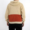 Retro Block Sherpa Full-Zip Hoodie “Beige Red Green”