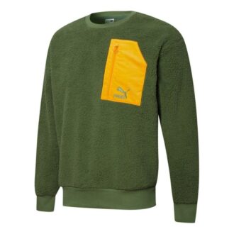 Retro Sherpa Crew Neck Sweatshirt “Green”