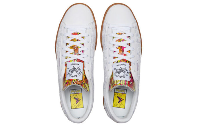 Romero Britto x Basket “Embroidered – White Gum”