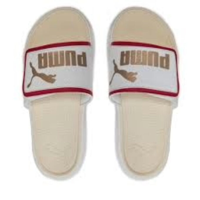 Royalcat Comfort Slides “White Red Gold”