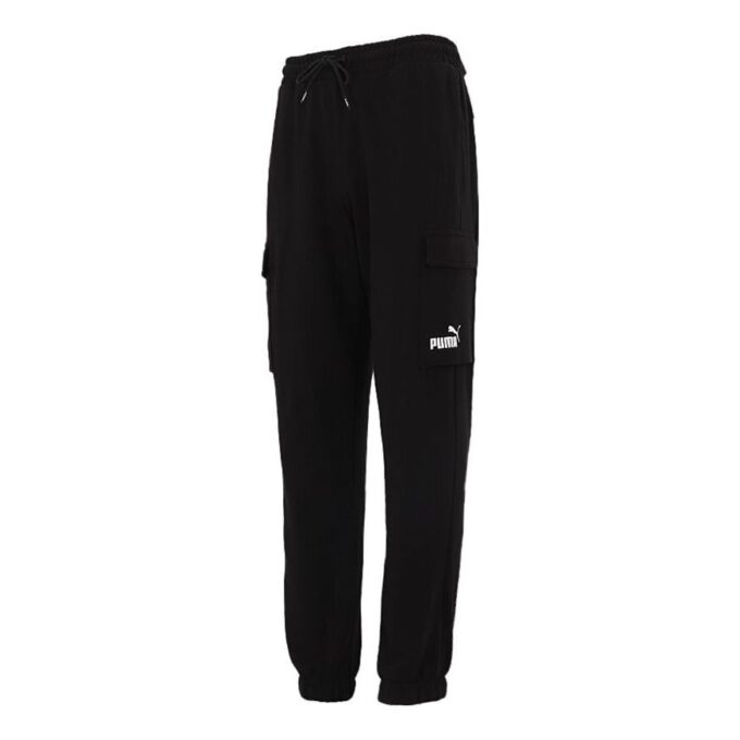 Running Training Breathable Knit Bundle Feet Sports Long Pants Black