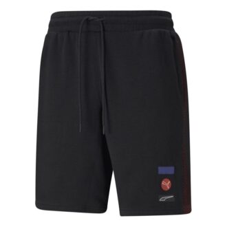 Running Training Splicing Knit Sports Shorts Black