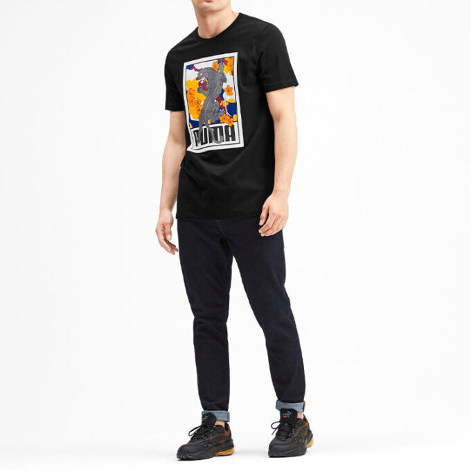 Sakura Pack Graphic Crew T-Shirt “Black White Yellow”