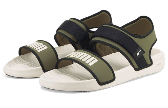 Softride Slide “White Dark Green Moss”